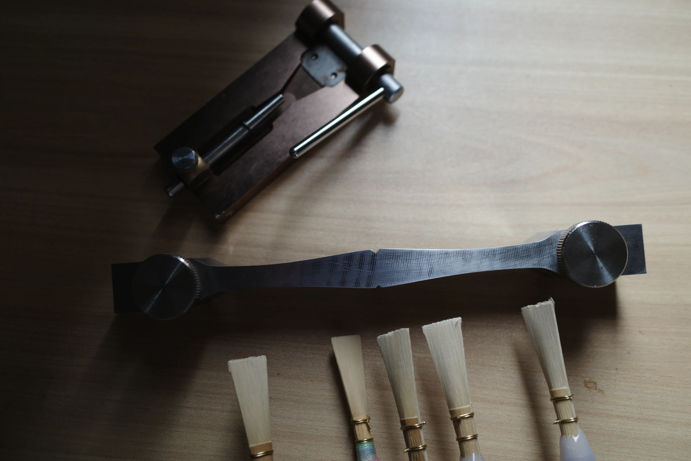 HY Bassoon Reed Shaper tool-steel detail.